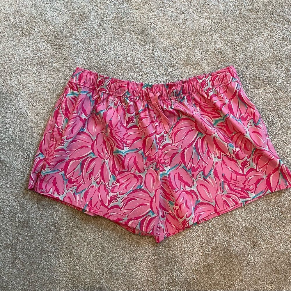 Lauren James Pink Tulip Drawstring Shorts Size Large